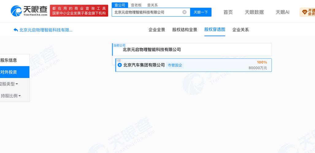 北汽集团成立元启物理智能科技公司，聚焦机器人研发与AI基础软件